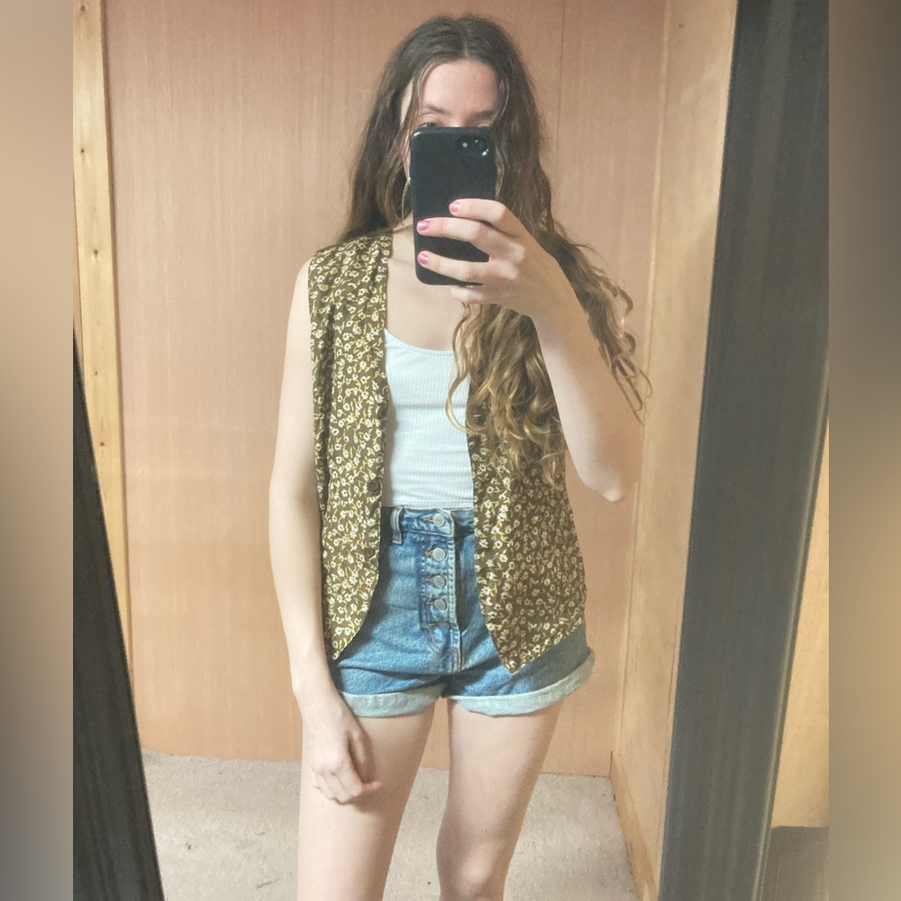 Vintage Silk Floral Vest